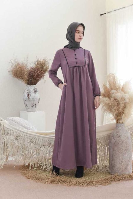 Gamis Miranti Polos Ungu Big Size