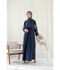 Gamis Miranti Bordir Navy Big Size - Image 7