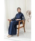 Gamis Miranti Bordir Navy Big Size - Image 8