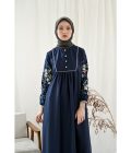 Gamis Miranti Bordir Navy Big Size - Image 10