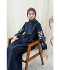 Gamis Miranti Bordir Navy Big Size - Image 9
