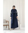 Gamis Miranti Bordir Navy Big Size - Image 6