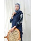 Blus Lura Bordir Dark Navy - Image 2
