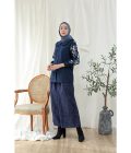 Blus Lura Bordir Dark Navy - Image 3