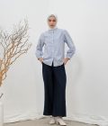 Blus Teana Yura Navy Blue - Image 3