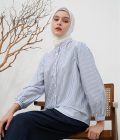 Blus Teana Yura Navy Blue - Image 10