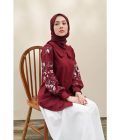 Blus Lura Bordir Marun