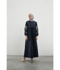 Gamis Miranti Bordir Navy Big Size - Image 5