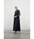 Gamis Miranti Bordir Navy Big Size - Image 4