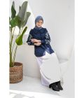 Blus Lura Bordir Light Navy Big Size - Image 4