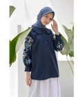Blus Lura Bordir Light Navy Big Size - Image 3