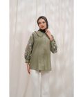 Blus Lura Bordir Sage Grey - Image 2