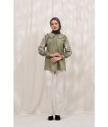 Blus Lura Bordir Sage Grey - Image 3