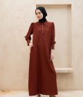 Gamis Zenia Myla Dark Coral Big Size - Image 3