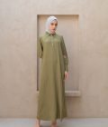 Gamis Zenia Myla Green Olive Big Size - Image 4