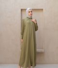 Gamis Zenia Myla Green Olive Big Size