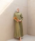 Gamis Zenia Myla Green Olive Big Size - Image 6