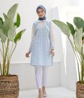 Tunik Asha Kotak Biru Muda Big Size