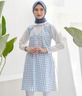 Tunik Asha Kotak Biru Muda Big Size - Image 5