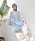 Tunik Asha Kotak Biru Muda Big Size - Image 3