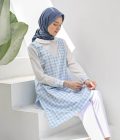 Tunik Asha Kotak Biru Muda Big Size - Image 2