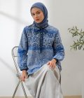Blus Dayna Ruffle Adra Biru
