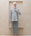 Blus Luna Stripe Hitam Big Size - Image 4