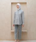 Blus Luna Stripe Hitam Big Size - Image 5