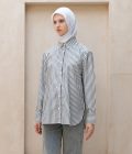 Blus Luna Stripe Hitam Big Size - Image 6