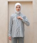 Blus Luna Stripe Hitam Big Size - Image 9