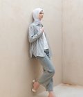 Blus Luna Stripe Hitam Big Size - Image 8