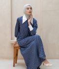 Gamis Zenia Polka Blue