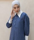 Gamis Zenia Polka Blue - Image 2
