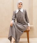 Gamis Zenia Polka Grey Big Size - Image 4