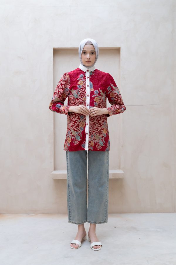 Blus Velya Saras Merah - Image 7