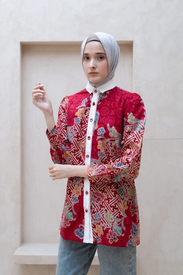 Blus Velya Saras Merah - Image 9