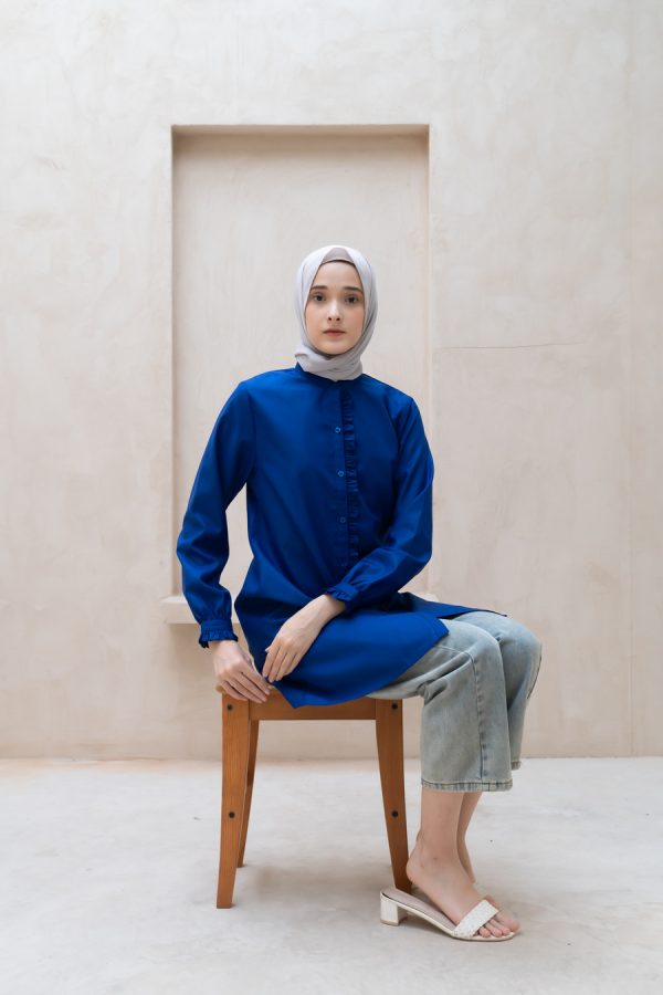 Tunik Lyla Biru Elektrik Big Size