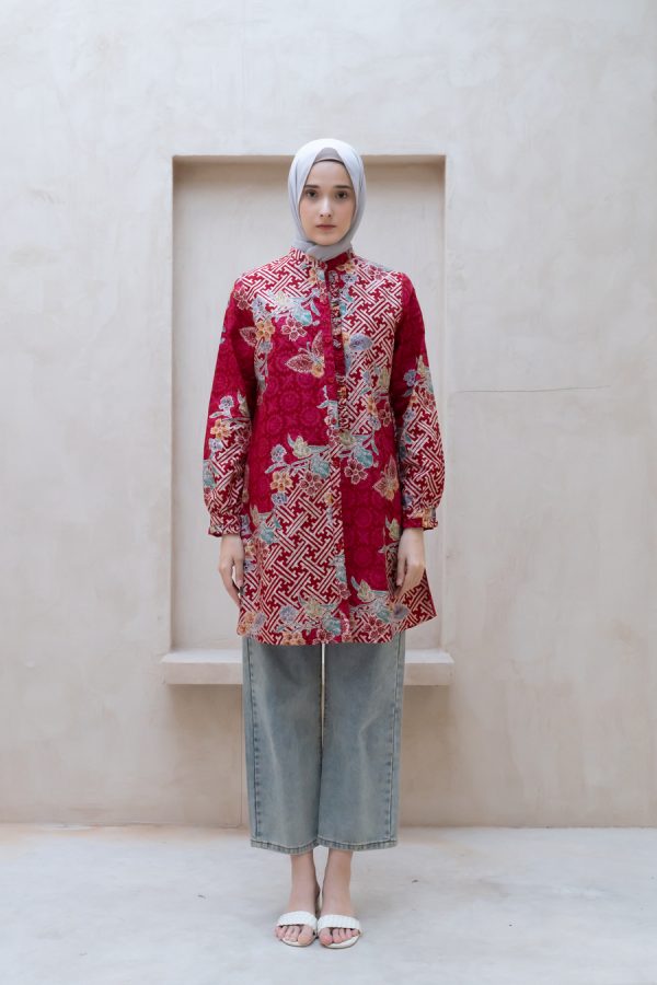 Tunik Lyla Saras Merah - Image 3