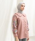 Blus Lura Bordir Dusty Pink - Image 5