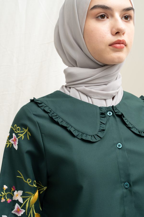 Blus Lura Bordir Emerald Green - Image 3