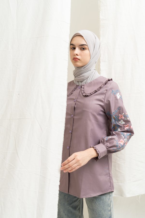 Blus Lura Bordir Lavender - Image 2