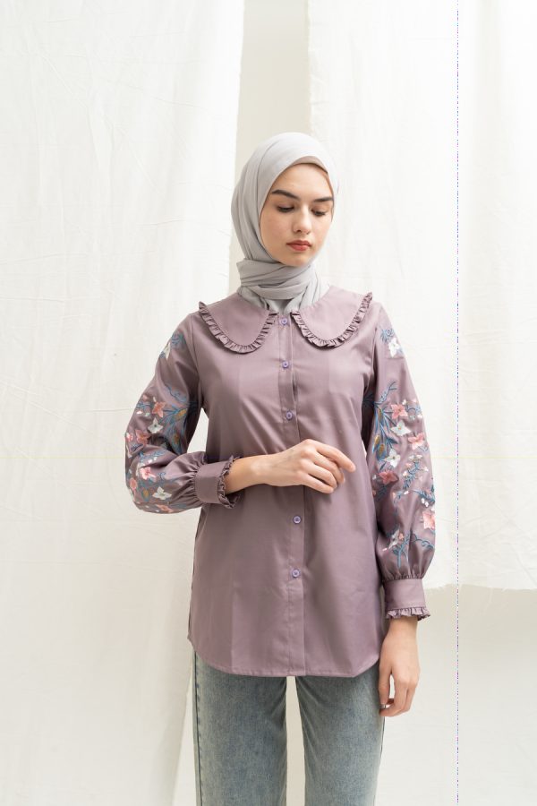 Blus Lura Bordir Lavender - Image 4