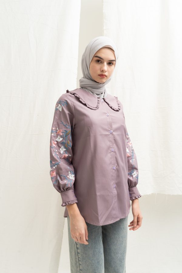 Blus Lura Bordir Lavender - Image 5