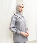 Blus Lura Bordir Silver Grey - Image 5