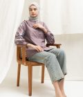 Blus Lura Bordir Lavender Big Size - Image 6