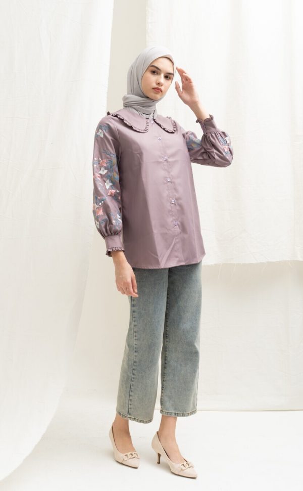 Blus Lura Bordir Lavender - Image 3