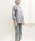 Blus Lura Bordir Silver Grey - Image 4
