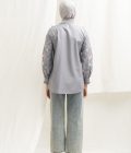 Blus Lura Bordir Silver Grey - Image 7