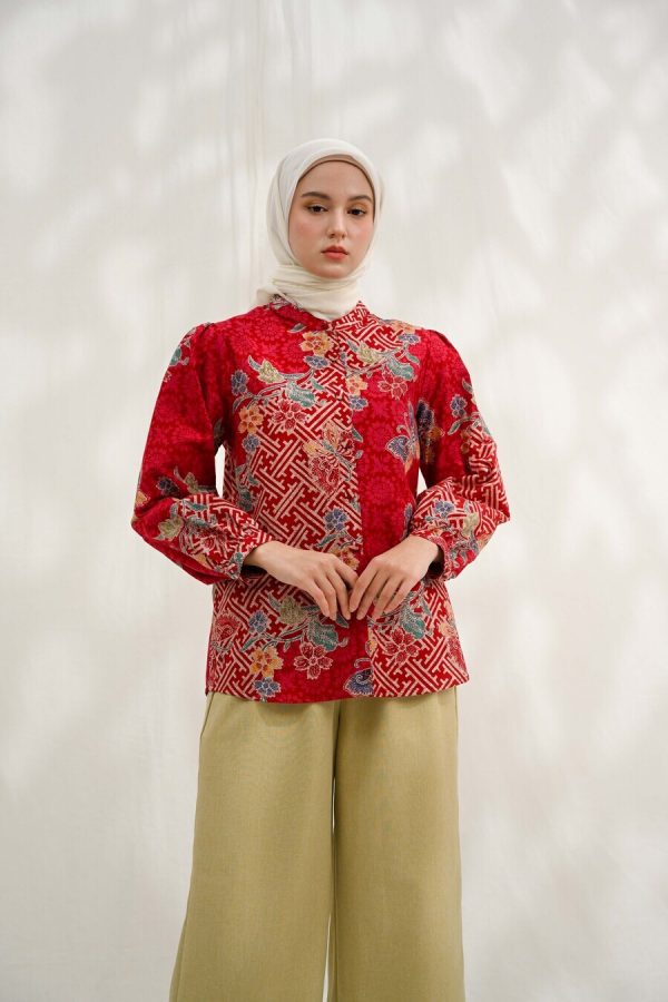 Blus Teana Saras Merah Big Size - Image 4