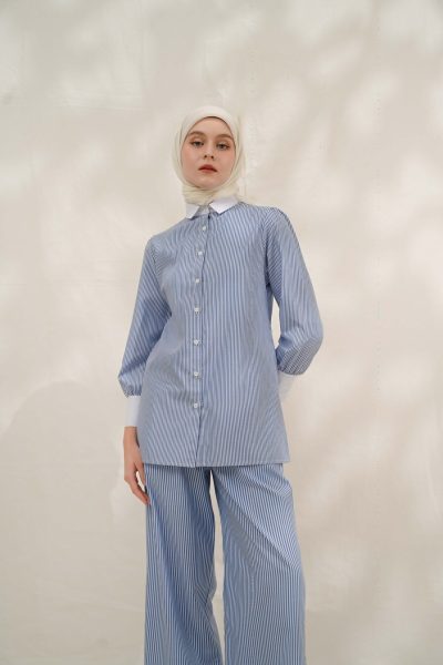 Blus Velya Asna Light Blue Big Size